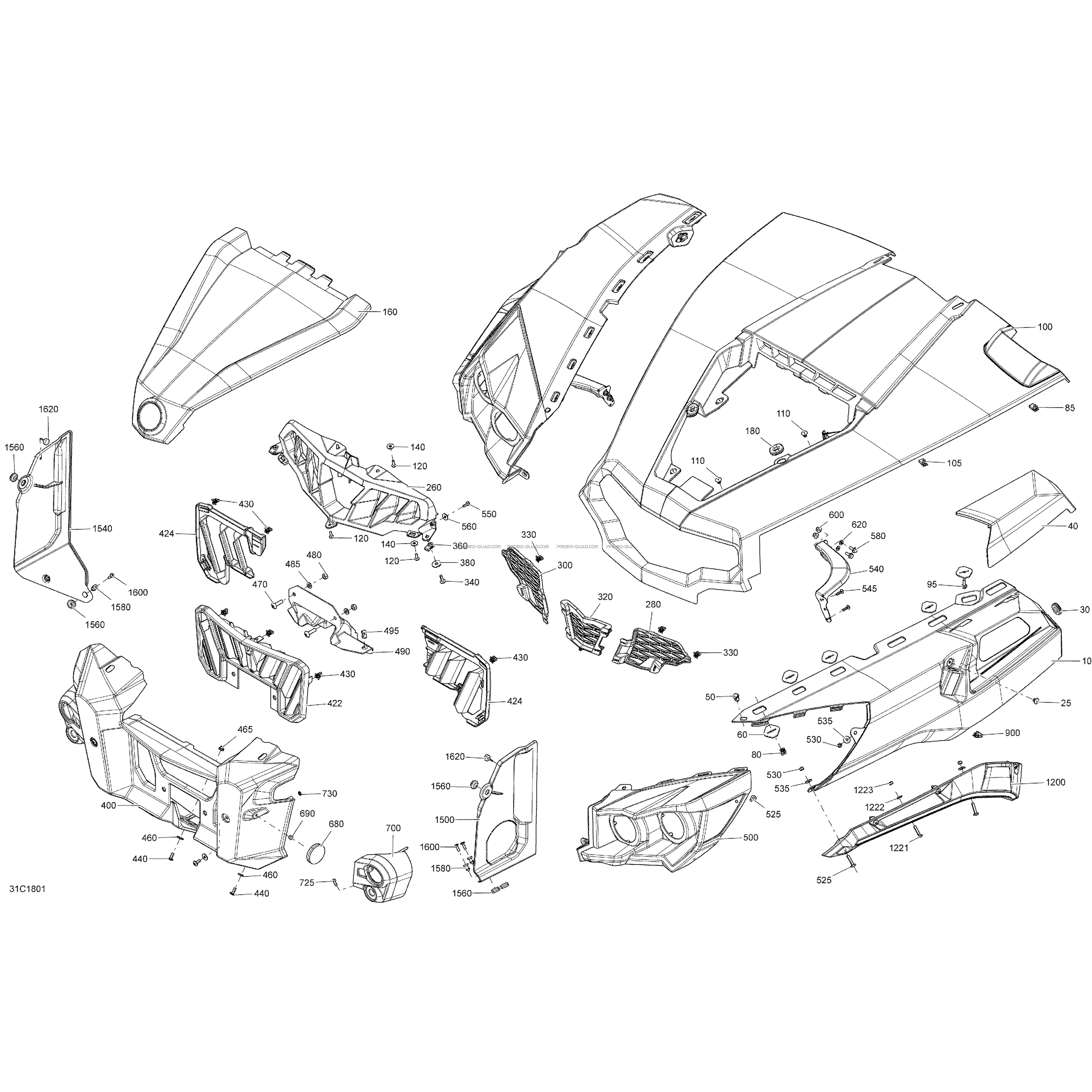 Carrosserie Partie Avant Commander Non MAX - Modèles Break Up Country Camo  Can-am  2018 Toutes les cylindrées  Original parts OEMCarrosserie Partie Avant Commander Non MAX - Modèles Break Up Country Camo  Can-am  2018 Toutes les cylindrées  Original parts OEM