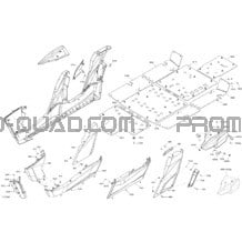 Carrosserie Partie Centrale Commander MAX - Aluminium Brossé pour Can-am Toutes les cylindrées 2018 Commander MAX 1000R EFI