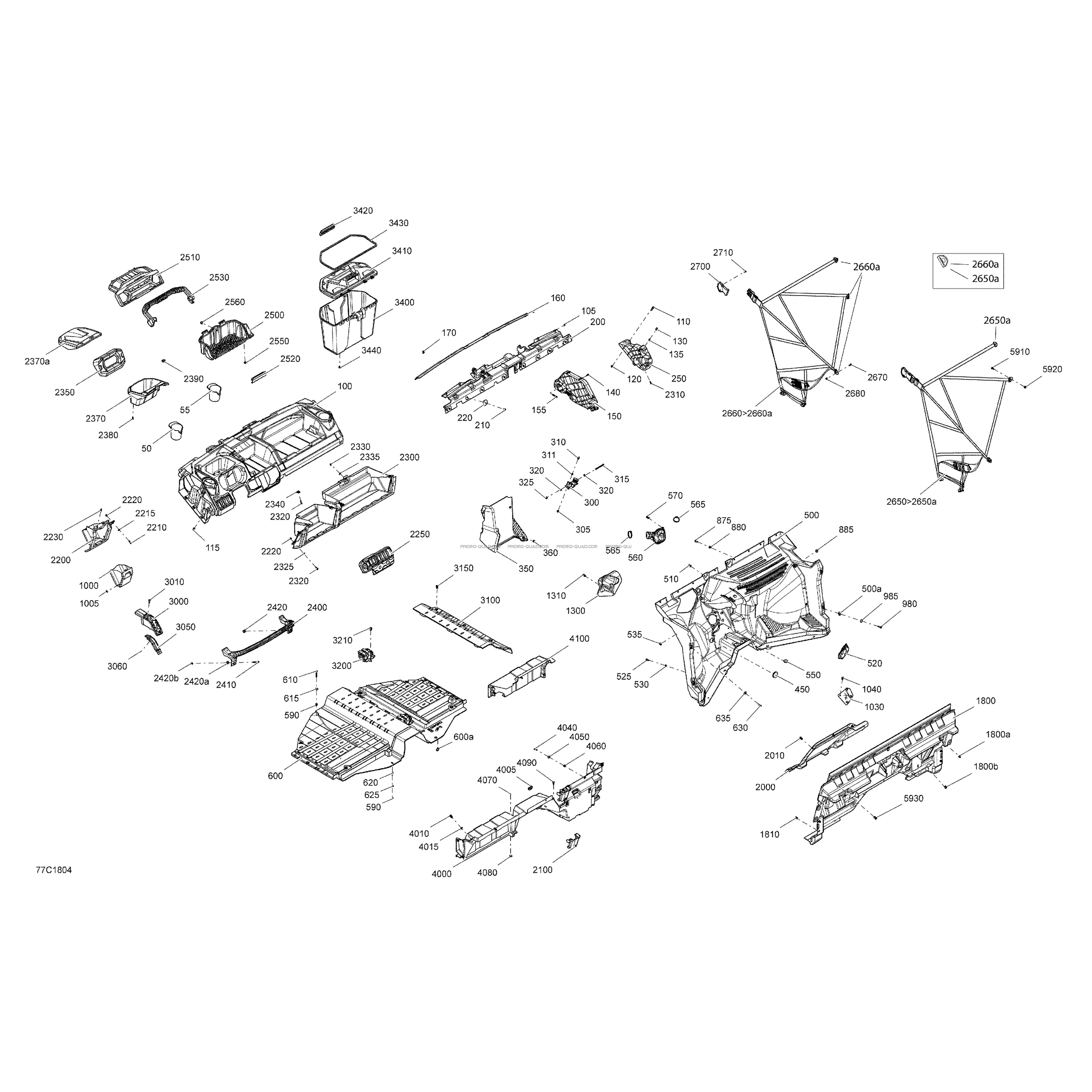Habitacle Defender Non MAX - Tous Les Ensembles Sauf CAB  Can-am  2018 Toutes les cylindrées  pièces OEMHabitacle Defender Non MAX - Tous Les Ensembles Sauf CAB  Can-am  2018 Toutes les cylindrées  pièces OEM