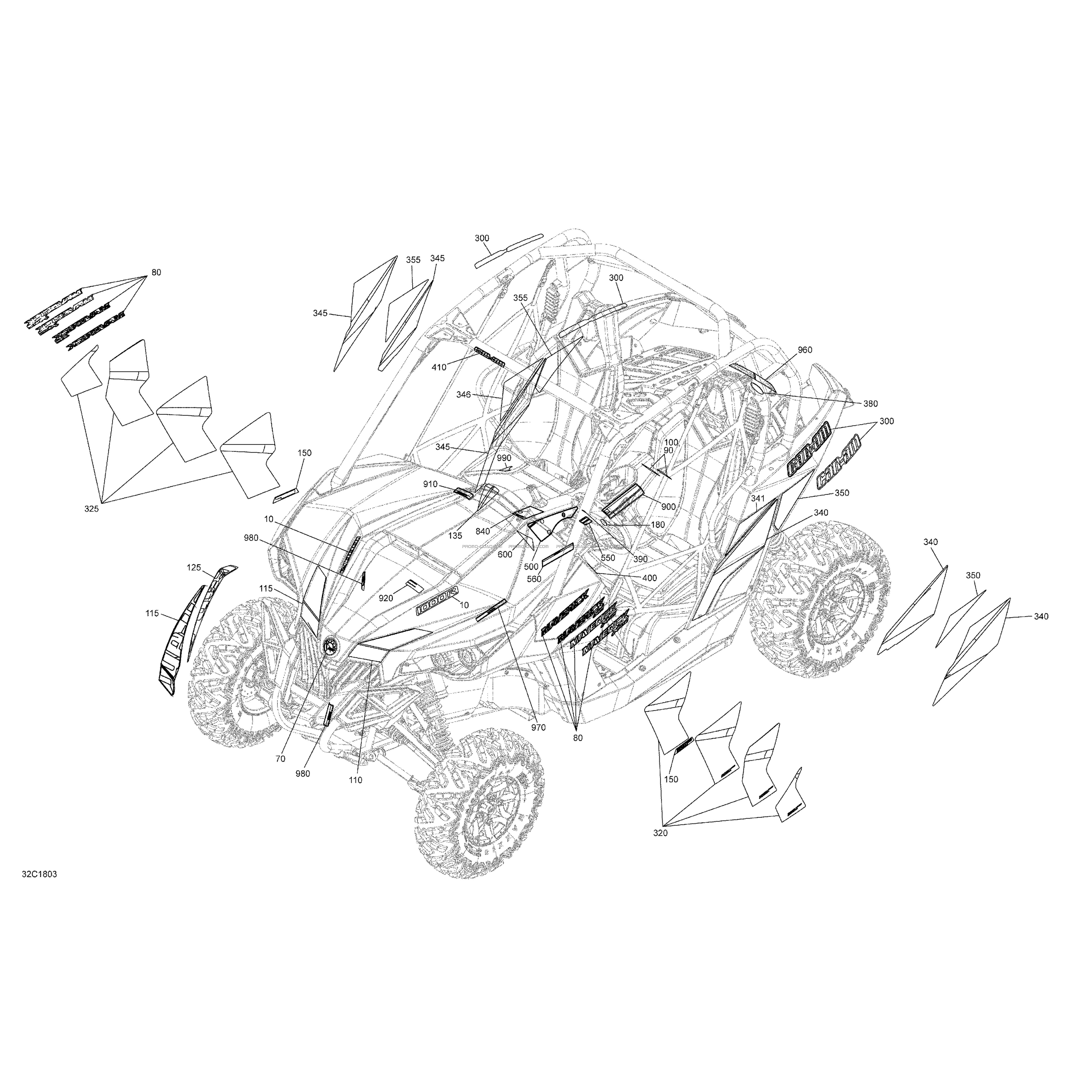Décalques Maverick Non MAX - Ensemble DPS  Can-am  2018 Toutes les cylindrées  pièces OEMDécalques Maverick Non MAX - Ensemble DPS  Can-am  2018 Toutes les cylindrées  pièces OEM