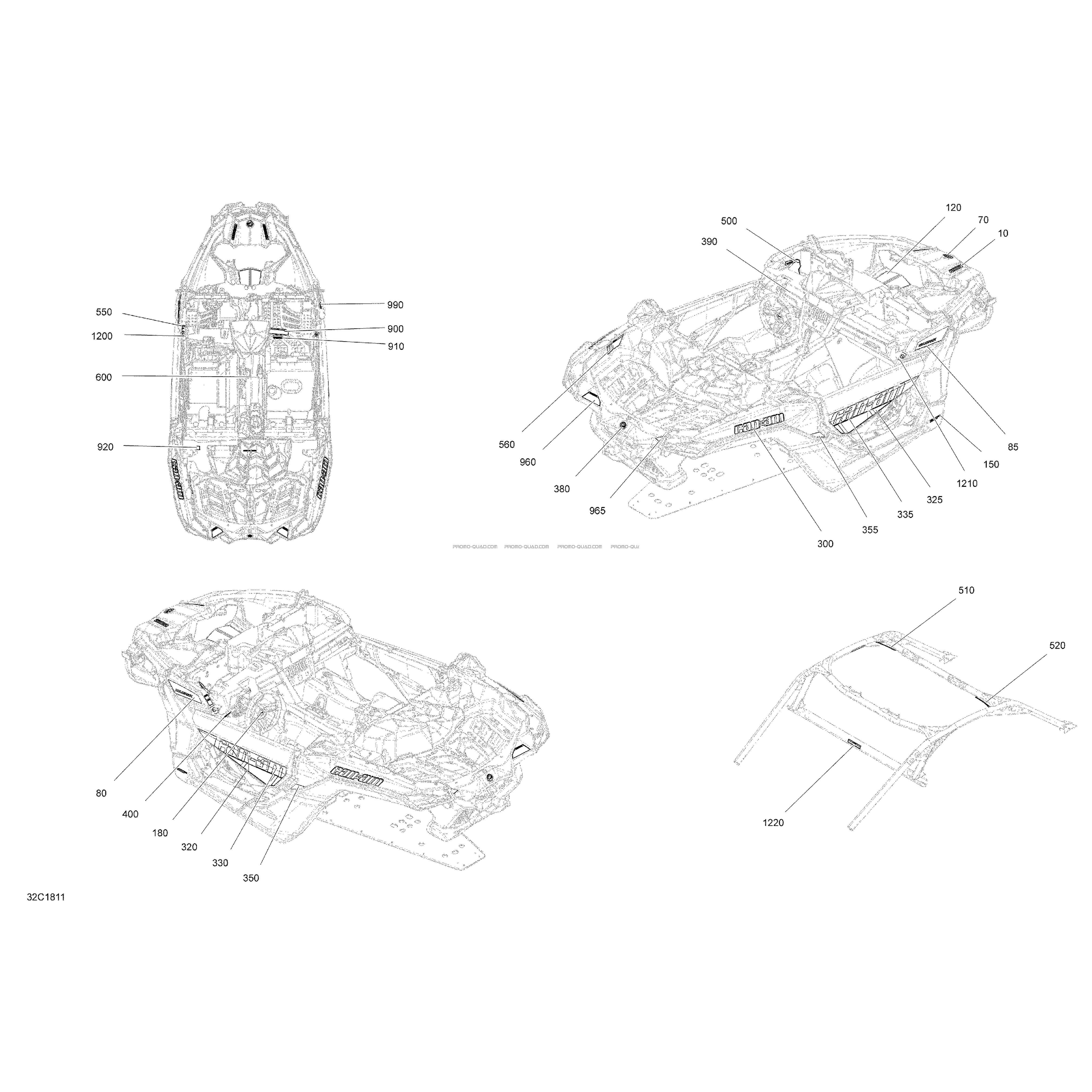 Décalques - Ensemble STD  Can-am  2018 Toutes les cylindrées  Original parts OEMDécalques - Ensemble STD  Can-am  2018 Toutes les cylindrées  Original parts OEM