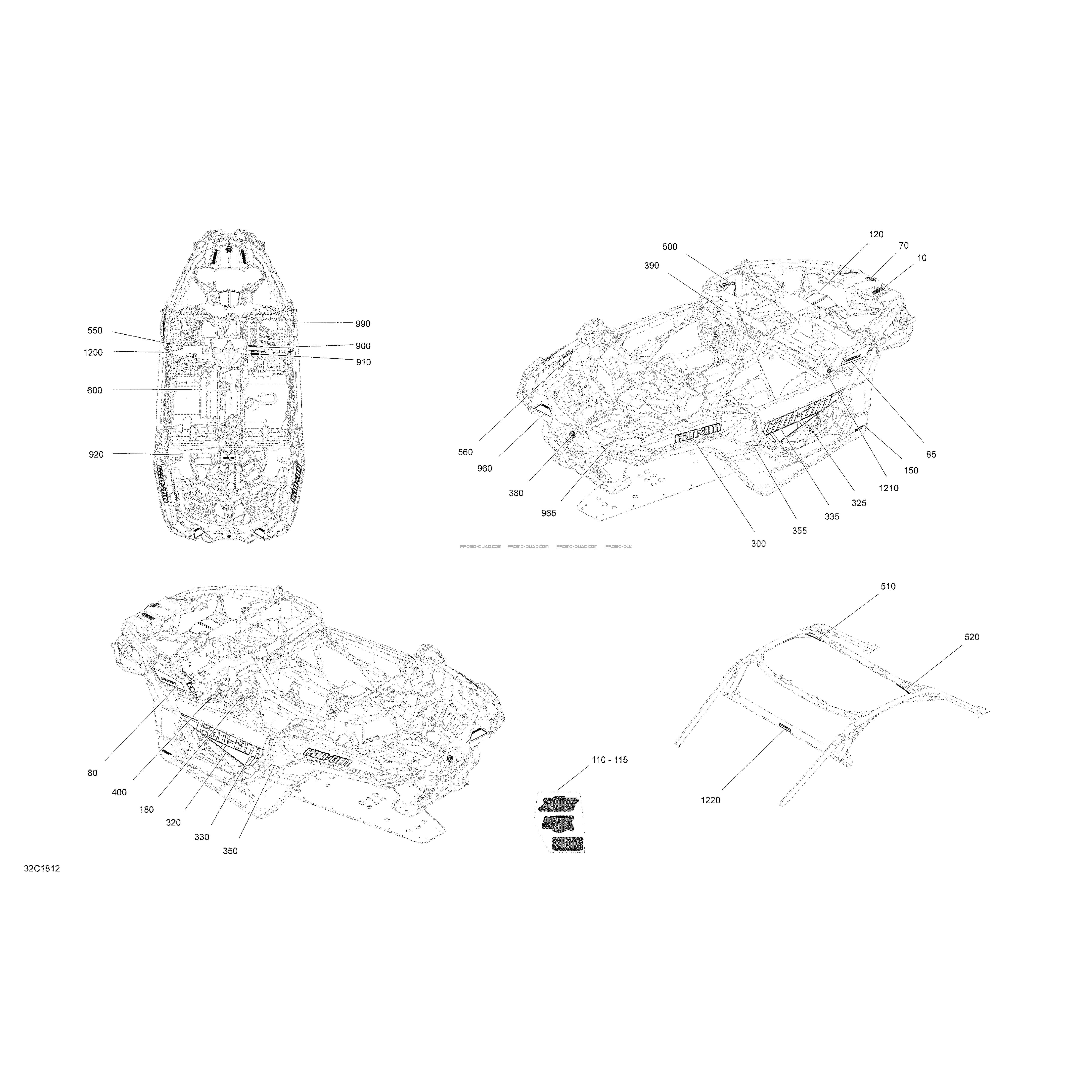Décalques Maverick X3 Non MAX - Ensemble XRC  Can-am  2018 Toutes les cylindrées  pièces OEMDécalques Maverick X3 Non MAX - Ensemble XRC  Can-am  2018 Toutes les cylindrées  pièces OEM