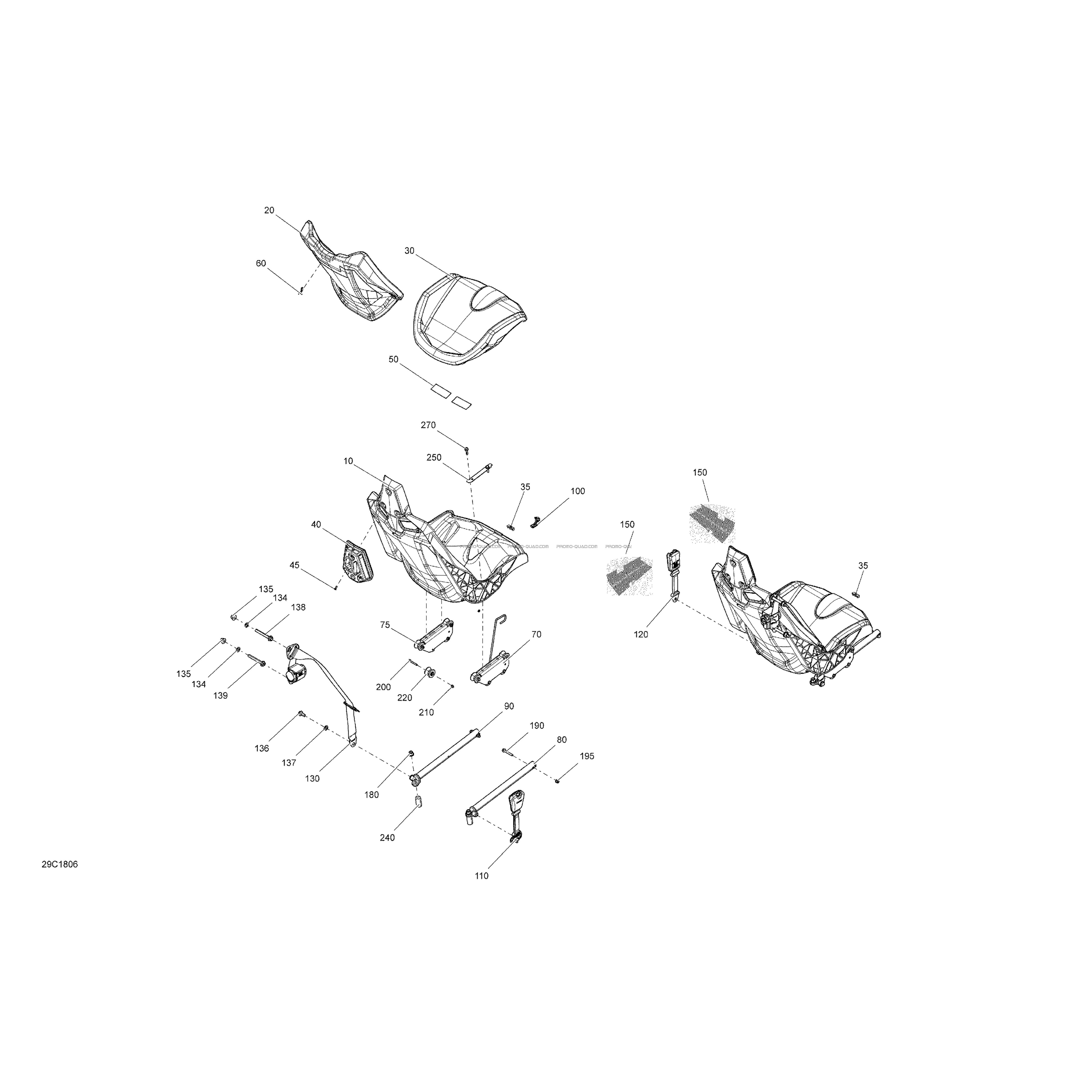 Siège - Ensemble XMR  Can-am  2018 Toutes les cylindrées  Original parts OEMSiège - Ensemble XMR  Can-am  2018 Toutes les cylindrées  Original parts OEM