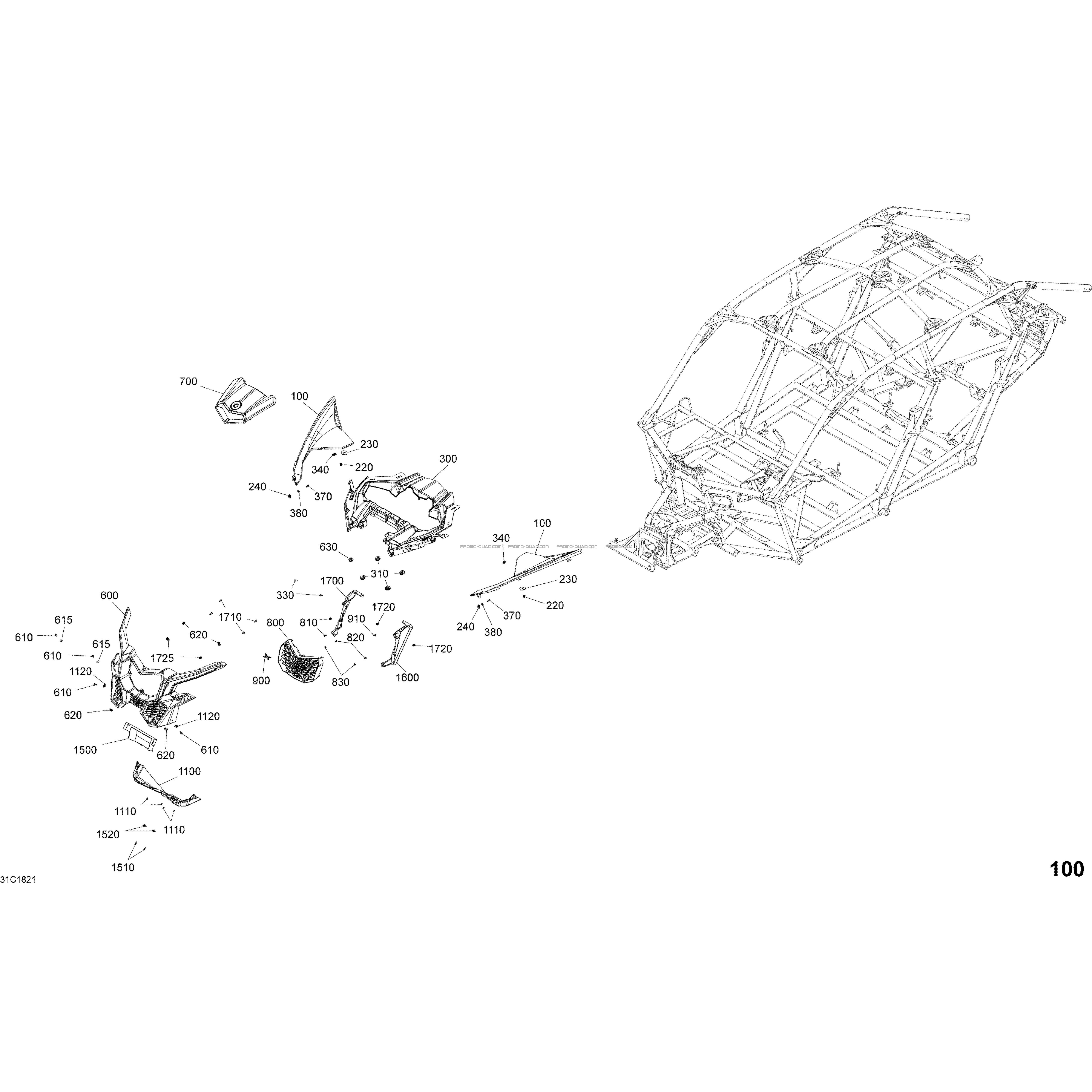 Carrosserie - Triple Noir - Ensemble XDS DPS - Partie Avant  Can-am  2018 Toutes les cylindrées  pièces OEMCarrosserie - Triple Noir - Ensemble XDS DPS - Partie Avant  Can-am  2018 Toutes les cylindrées  pièces OEM