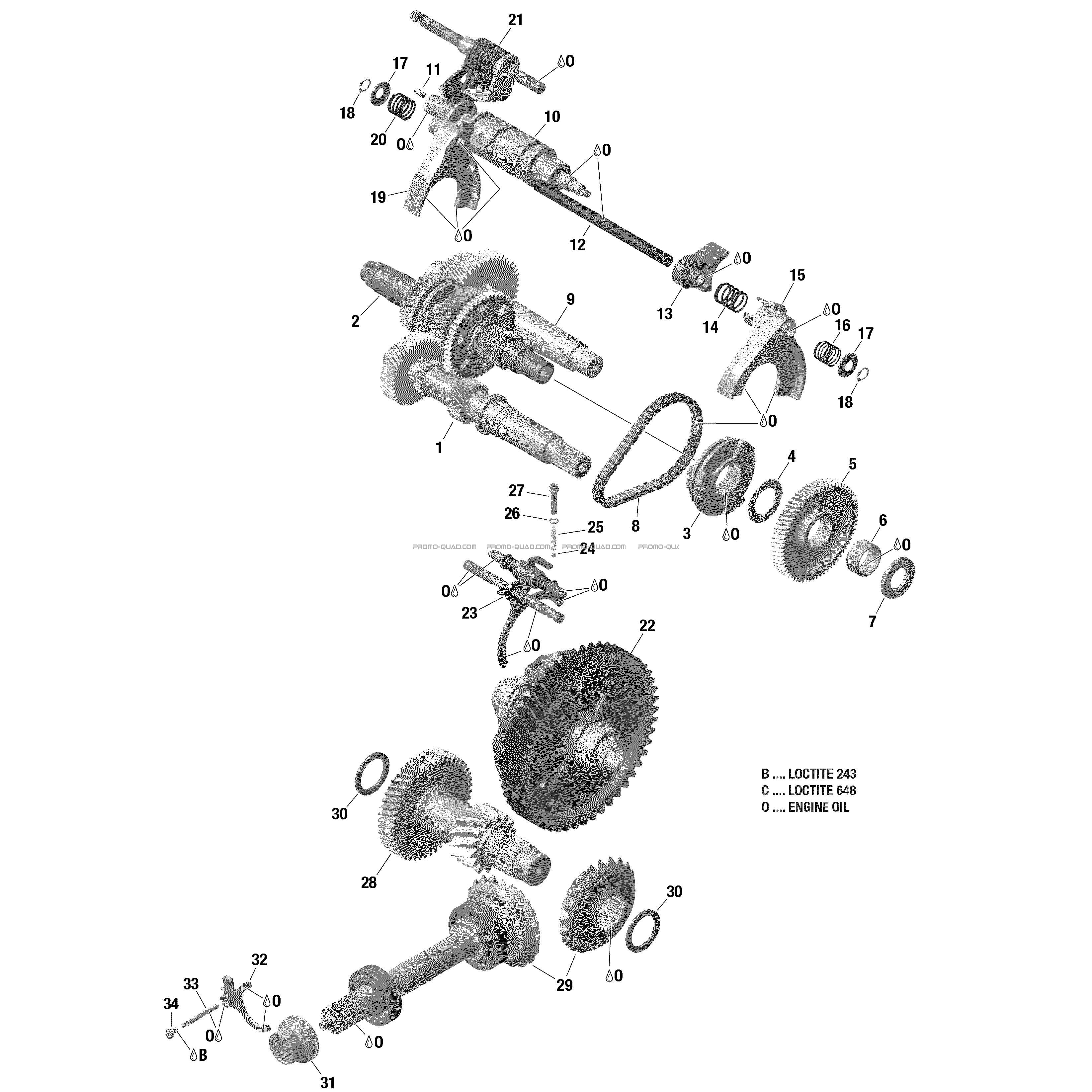 Boîte De Vitesses Et Composantes Avec Différentiel Verrouillable  Can-am  2018 Toutes les cylindrées  Original parts OEMBoîte De Vitesses Et Composantes Avec Différentiel Verrouillable  Can-am  2018 Toutes les cylindrées  Original parts OEM