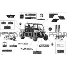 Décalques - HD10 - XMR pour Can-am Toutes les cylindrées 2019 Defender MAX HD10 - XMR