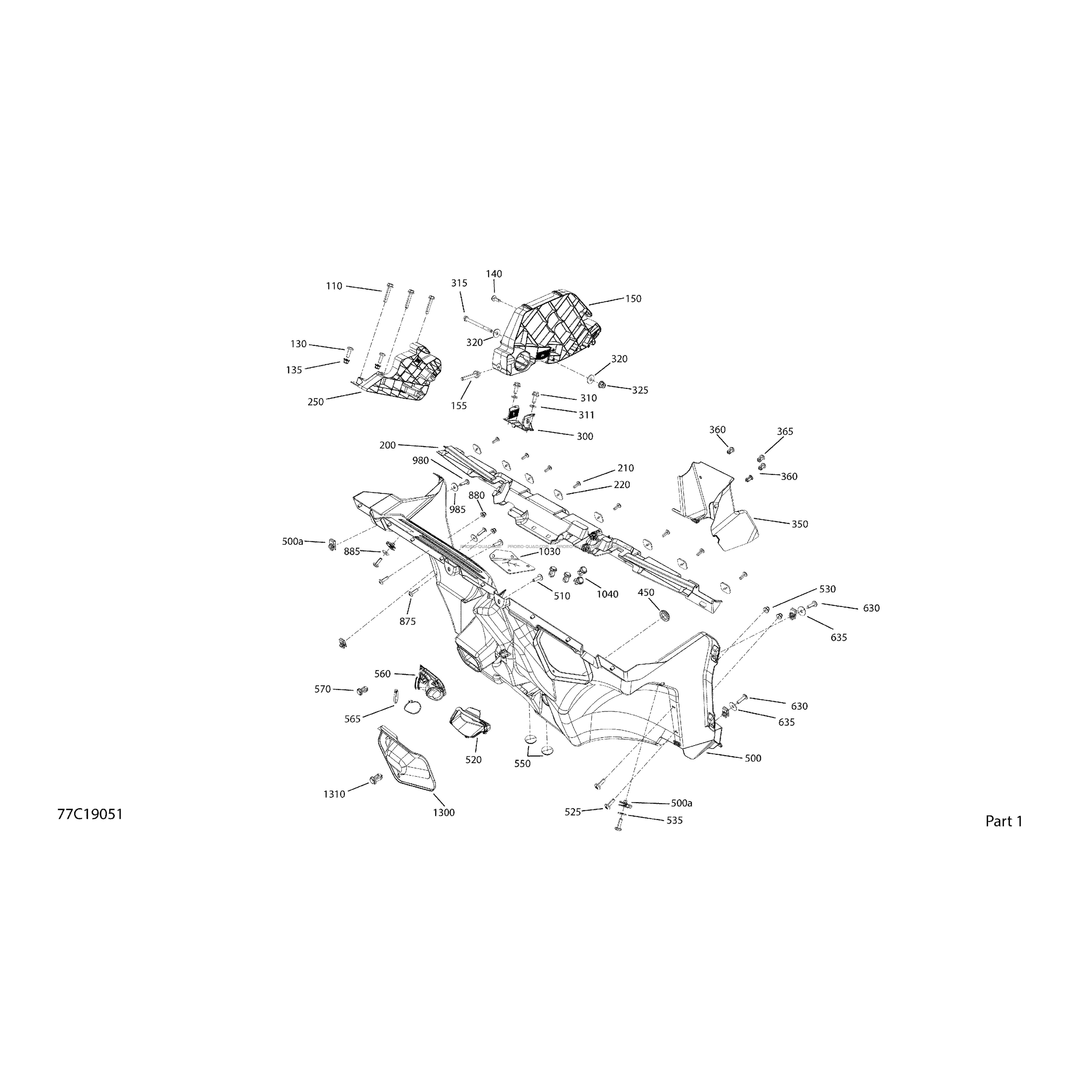 Habitacle - Excepté XT CAB - Section Avant Inférieure  Can-am  2019 Toutes les cylindrées  pièces OEMHabitacle - Excepté XT CAB - Section Avant Inférieure  Can-am  2019 Toutes les cylindrées  pièces OEM