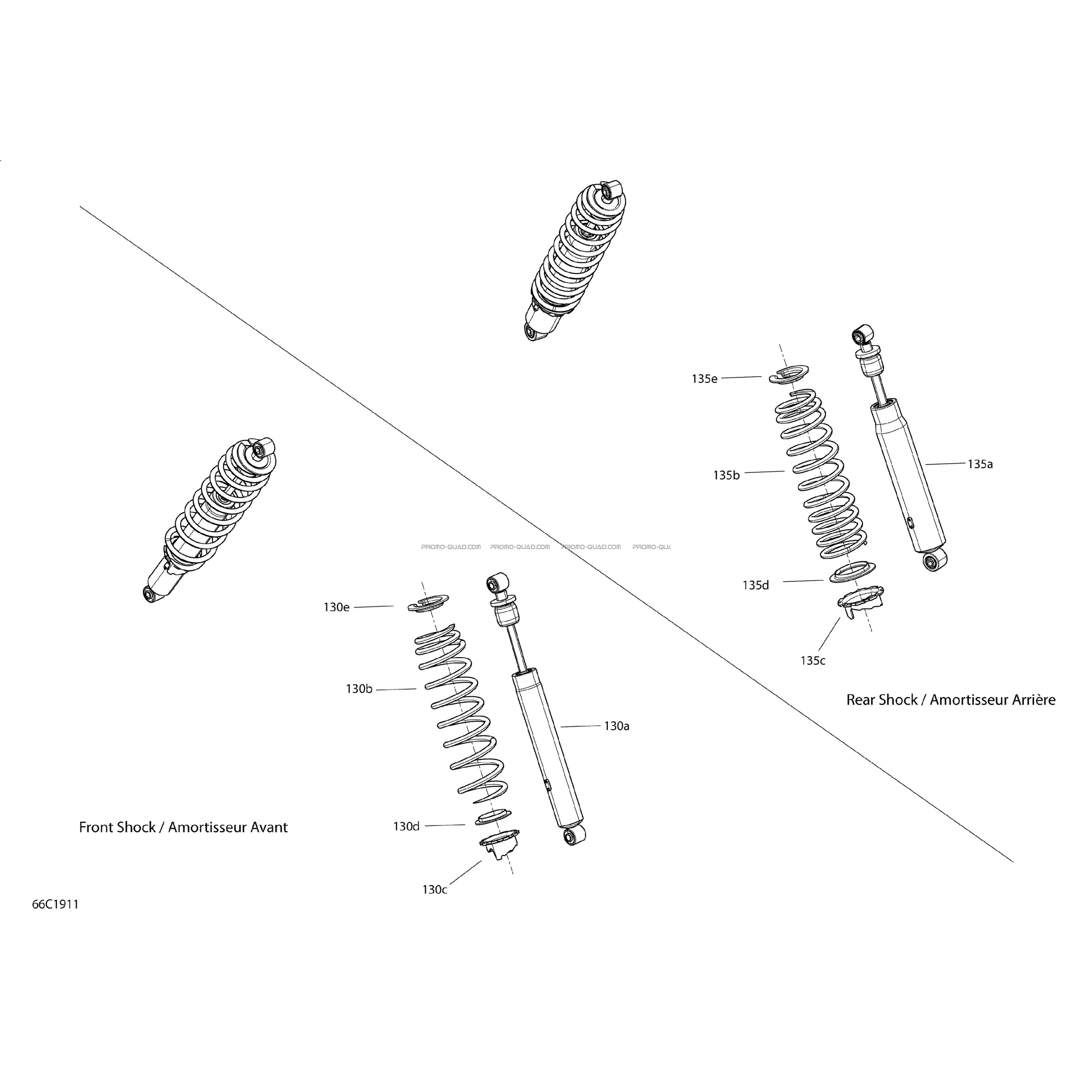 Amortisseurs - Ensemble BASE  Can-am  2019 Toutes les cylindrées  Original parts OEMAmortisseurs - Ensemble BASE  Can-am  2019 Toutes les cylindrées  Original parts OEM
