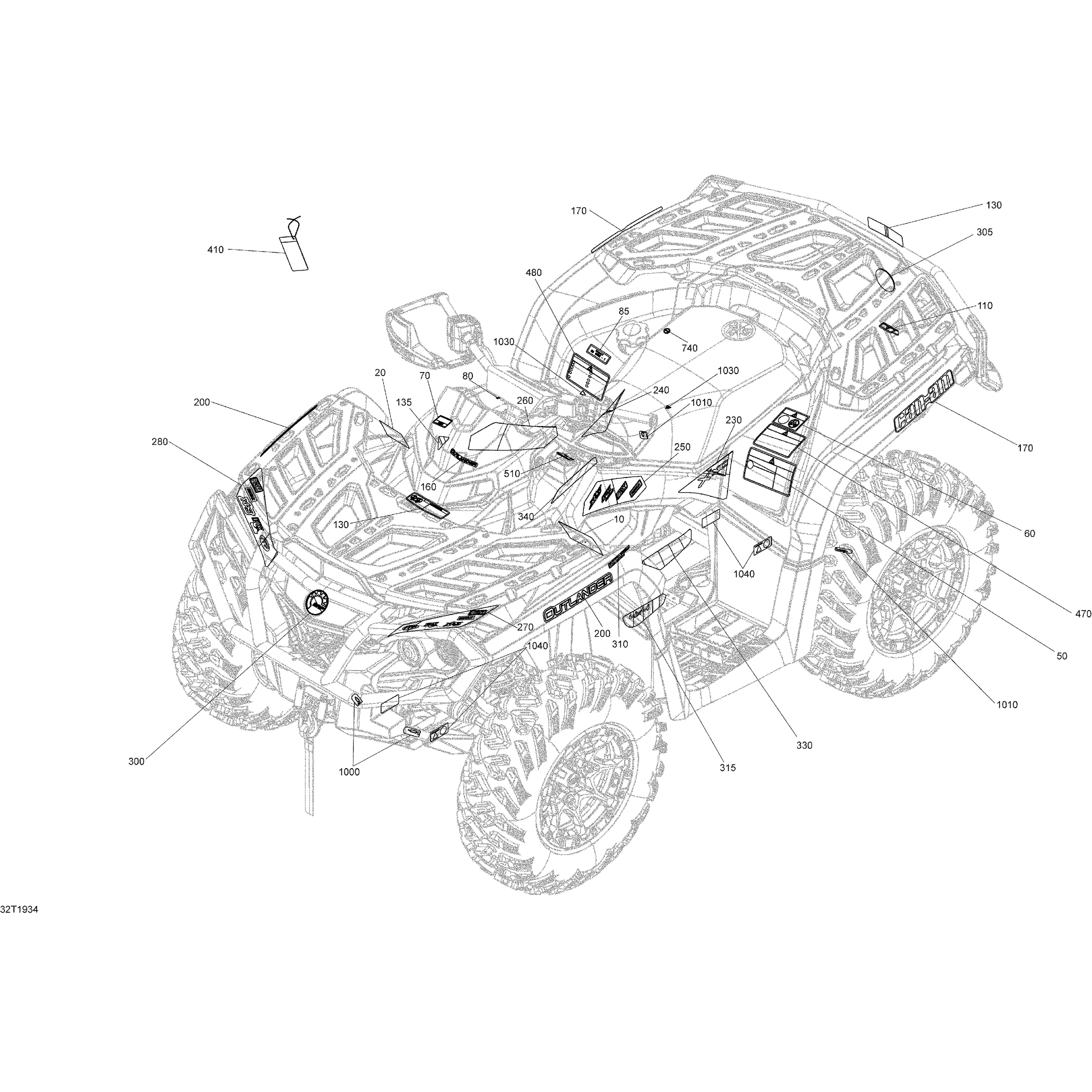 Décalques Sauf XMR  Can-am  2019 Toutes les cylindrées  Original parts OEMDécalques Sauf XMR  Can-am  2019 Toutes les cylindrées  Original parts OEM
