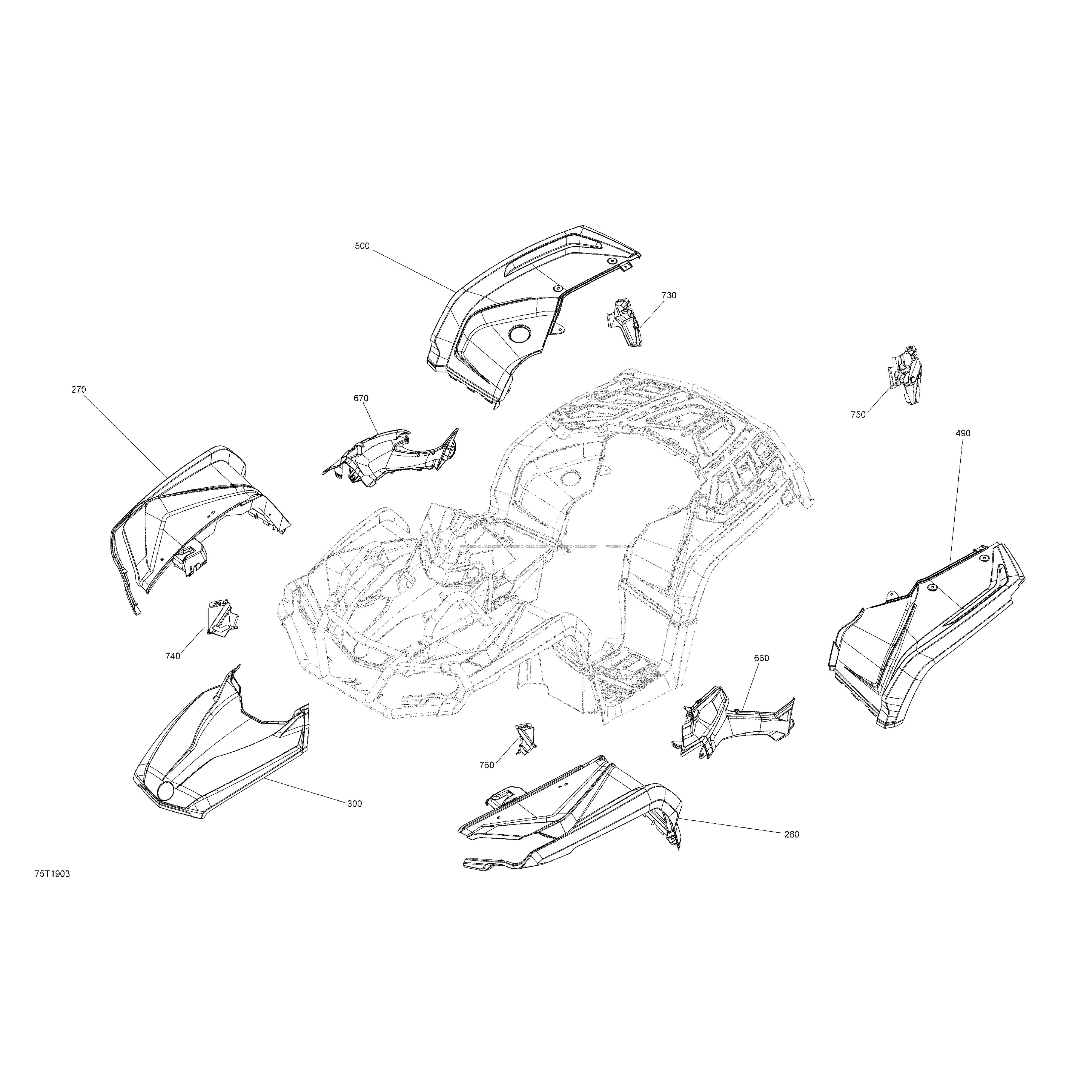 Ensemble Aile Et Panneau Central - Ensemble XXC  Can-am  2019 Toutes les cylindrées  Original parts OEMEnsemble Aile Et Panneau Central - Ensemble XXC  Can-am  2019 Toutes les cylindrées  Original parts OEM