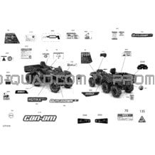 Décalques - 6X6 - 650 EFI - DPS - Europe pour Can-am Toutes les cylindrées 2019 Outlander 6X6 - 650 EFI - T3