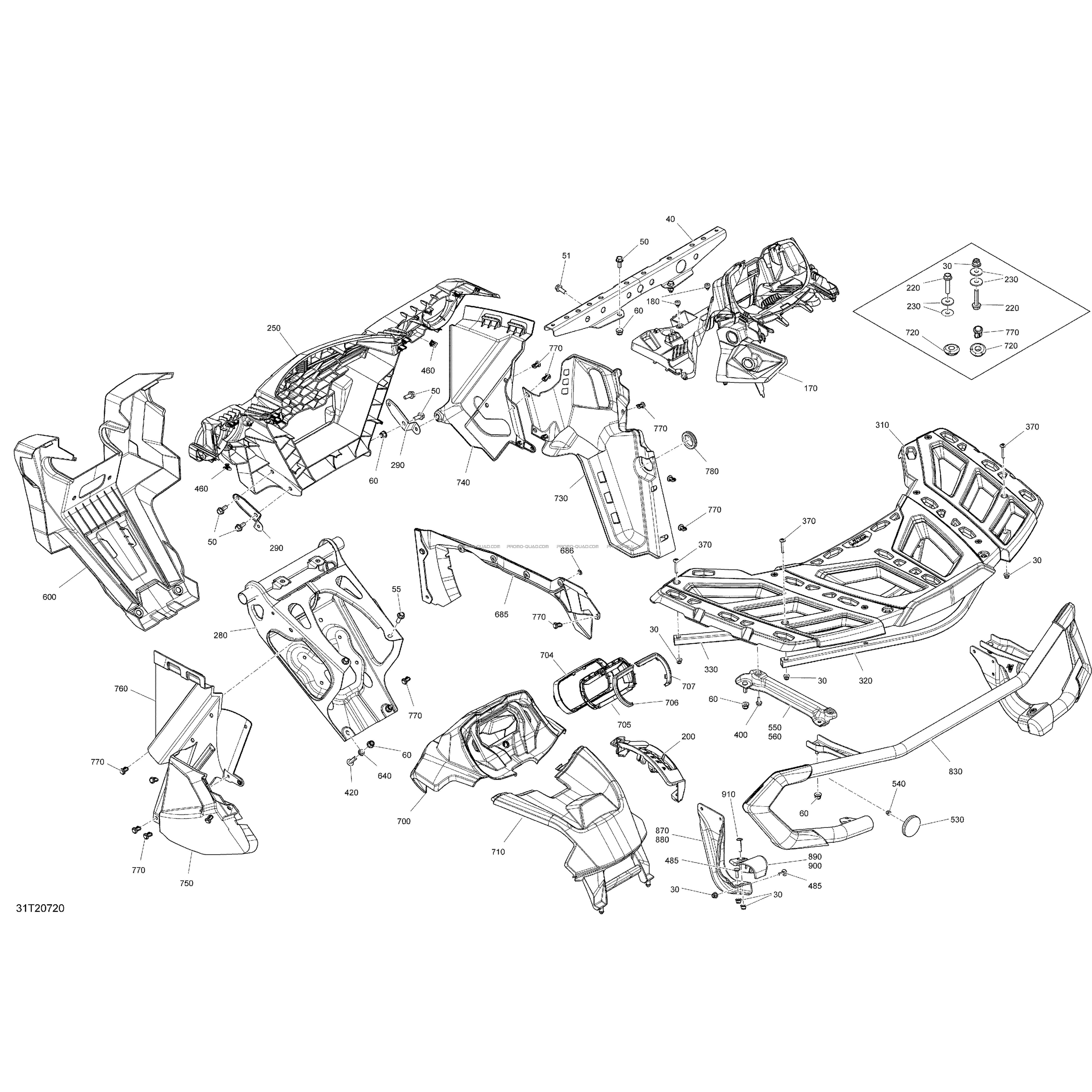 Carrosserie - XT - Gris Minéral Satin  Can-am  2020 Toutes les cylindrées  pièces OEMCarrosserie - XT - Gris Minéral Satin  Can-am  2020 Toutes les cylindrées  pièces OEM