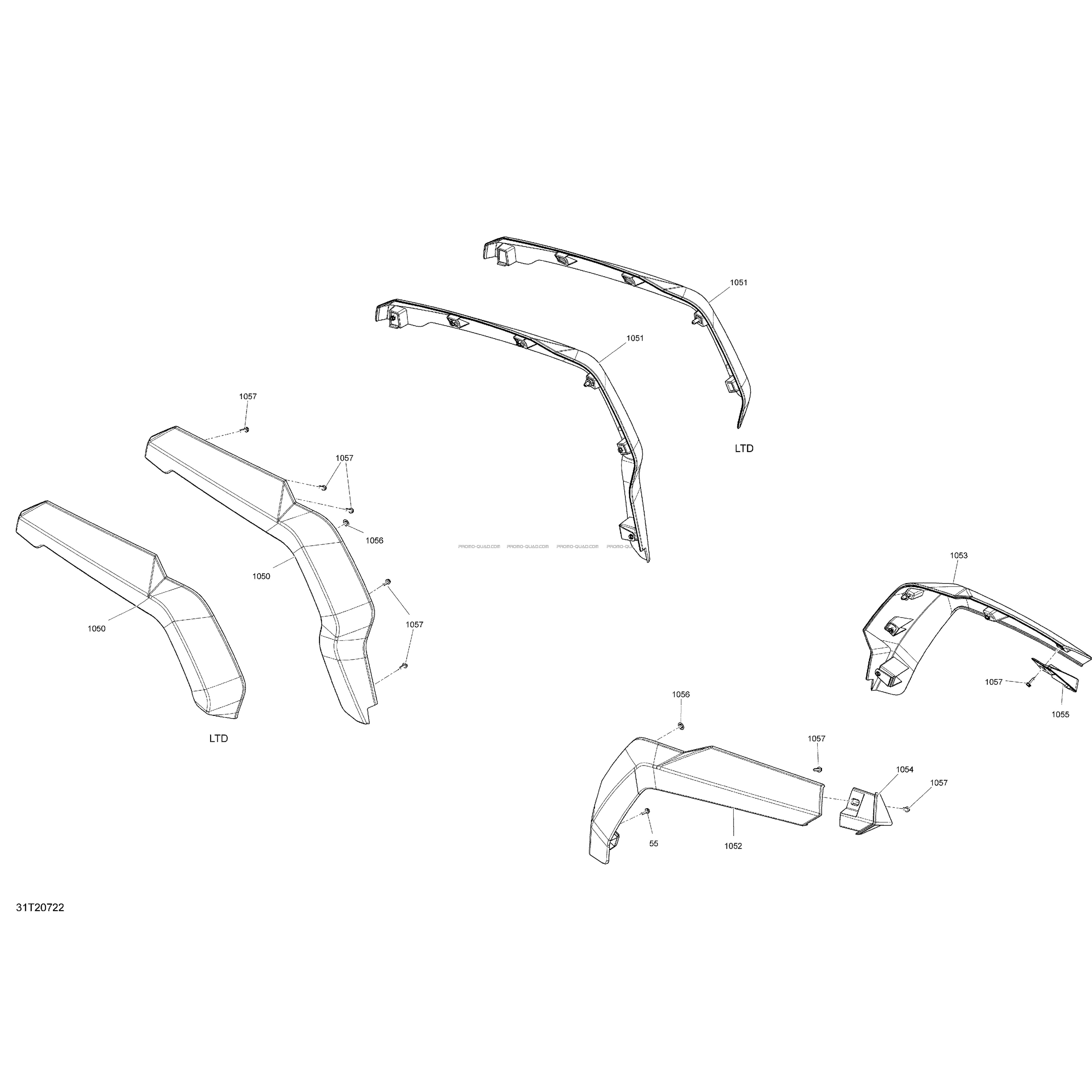 Carrosserie - Garde-boue Avant Et Arrière  Can-am  2020 Toutes les cylindrées  Original parts OEMCarrosserie - Garde-boue Avant Et Arrière  Can-am  2020 Toutes les cylindrées  Original parts OEM