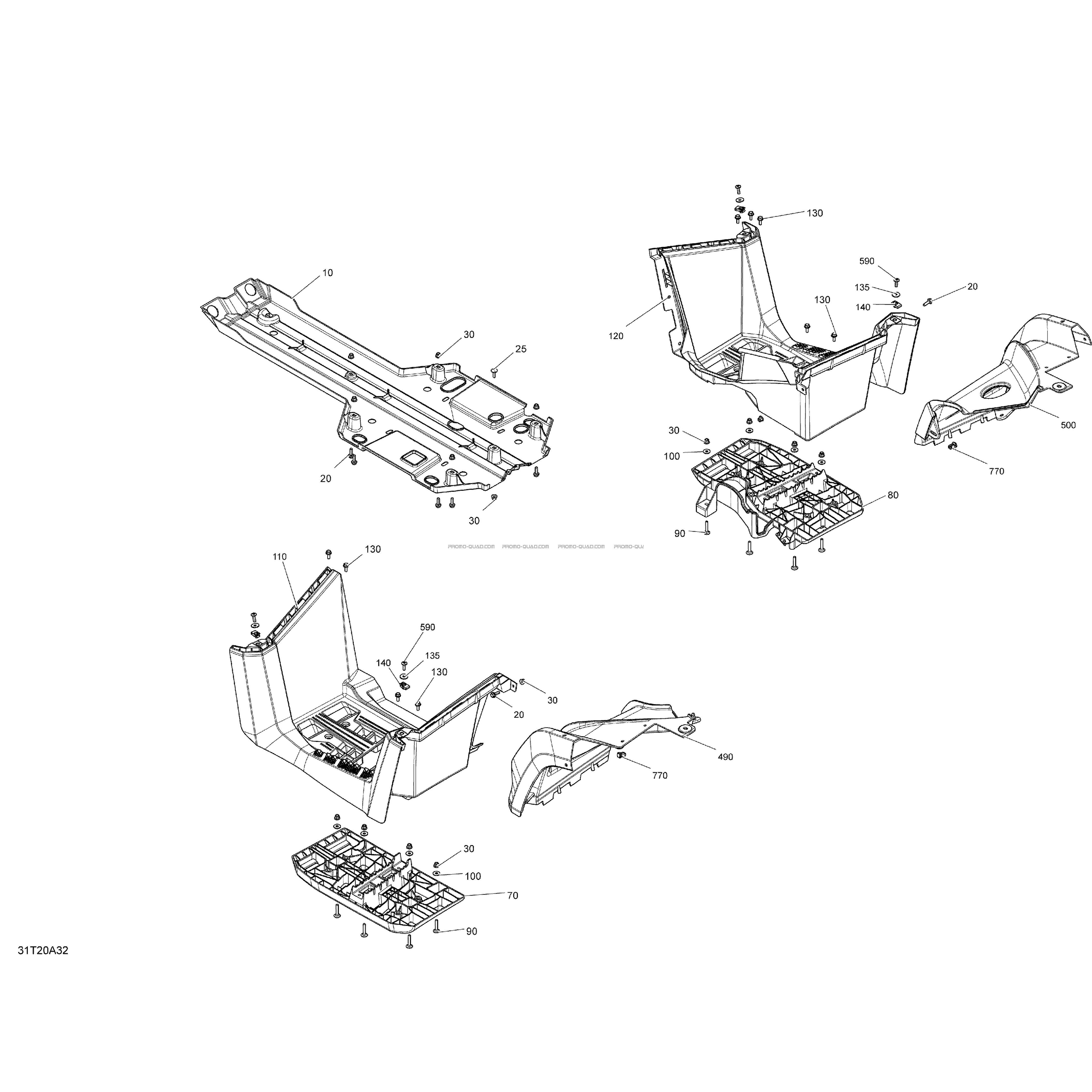 Carrosserie - Section Arrière - Vert Escadron  Can-am  2020 Toutes les cylindrées  Original parts OEMCarrosserie - Section Arrière - Vert Escadron  Can-am  2020 Toutes les cylindrées  Original parts OEM