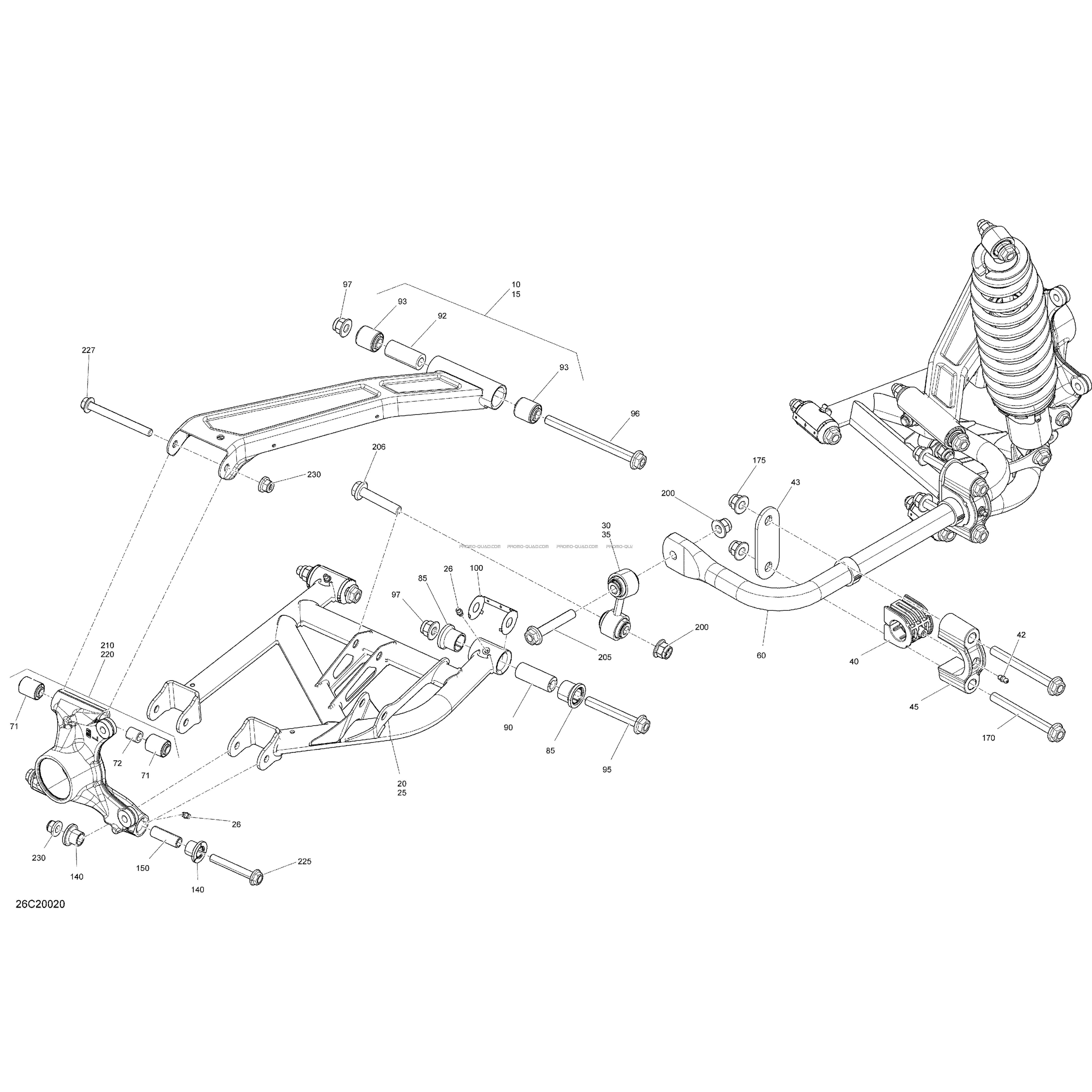 Suspension Arrière  Can-am  2020 Toutes les cylindrées  pièces OEMSuspension Arrière  Can-am  2020 Toutes les cylindrées  pièces OEM