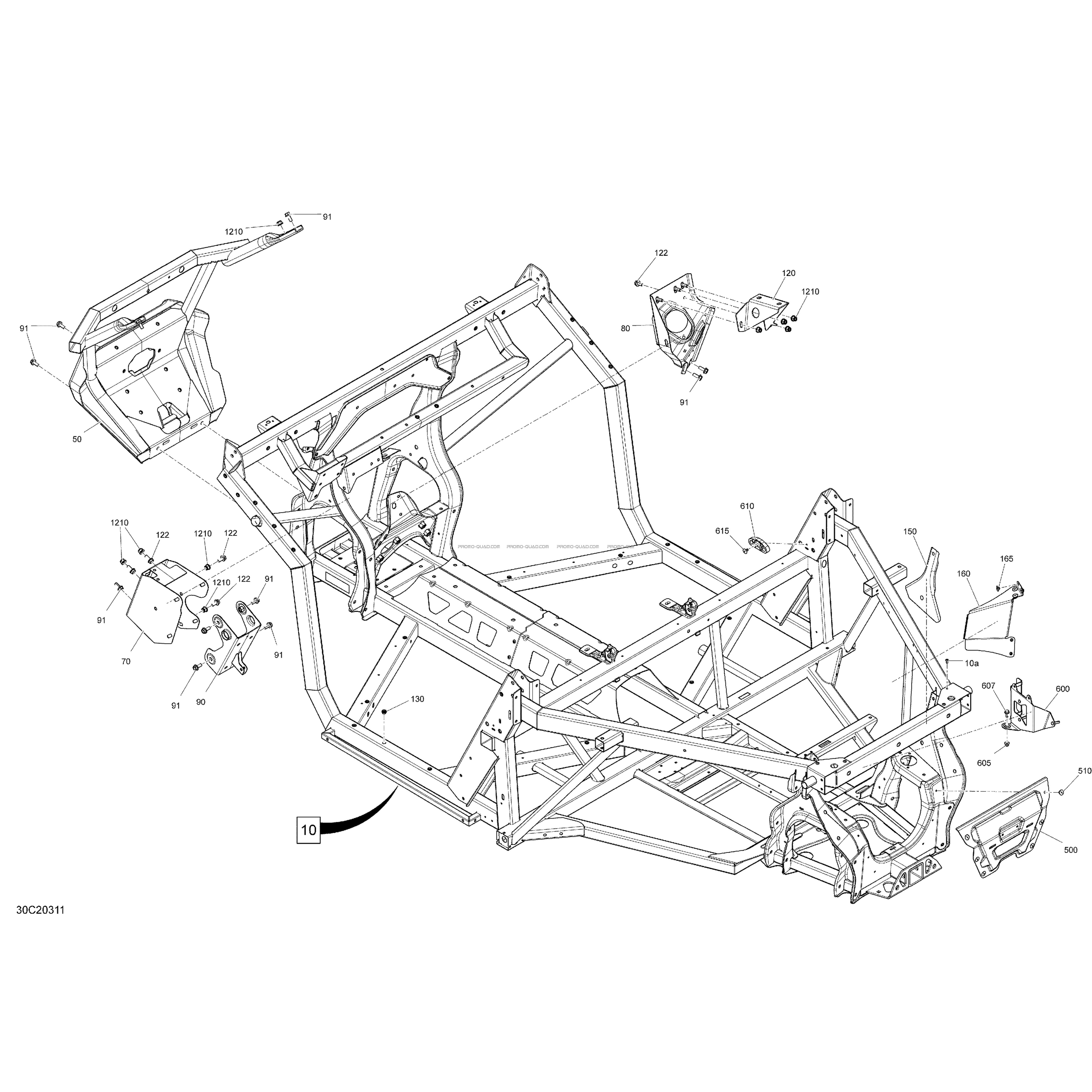 Châssis BASE DPS PRO pour Quad Canam 2020 Toutes les cylindrées