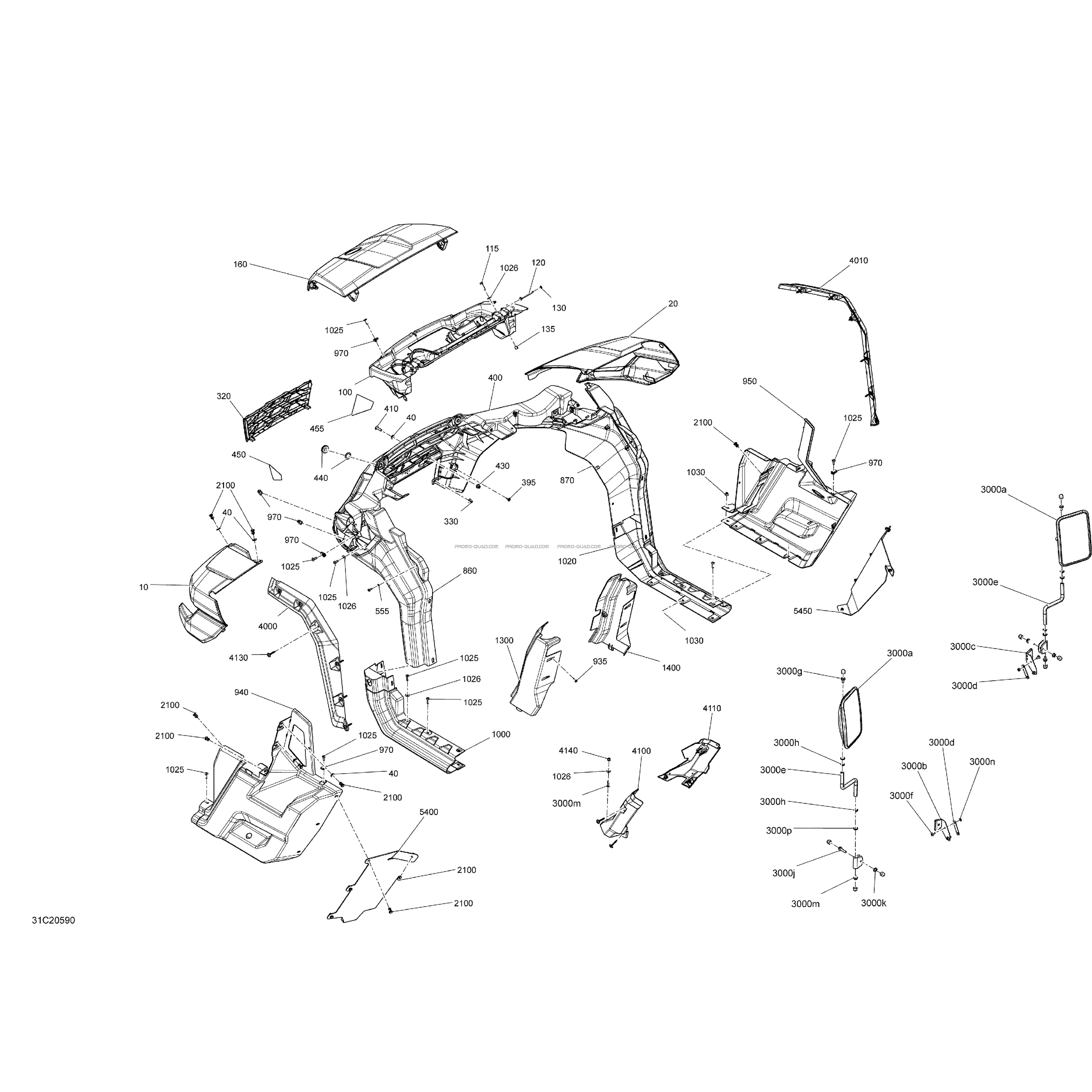 Carrosserie - Vert Mante - XMR  Can-am  2020 Toutes les cylindrées  Original parts OEMCarrosserie - Vert Mante - XMR  Can-am  2020 Toutes les cylindrées  Original parts OEM