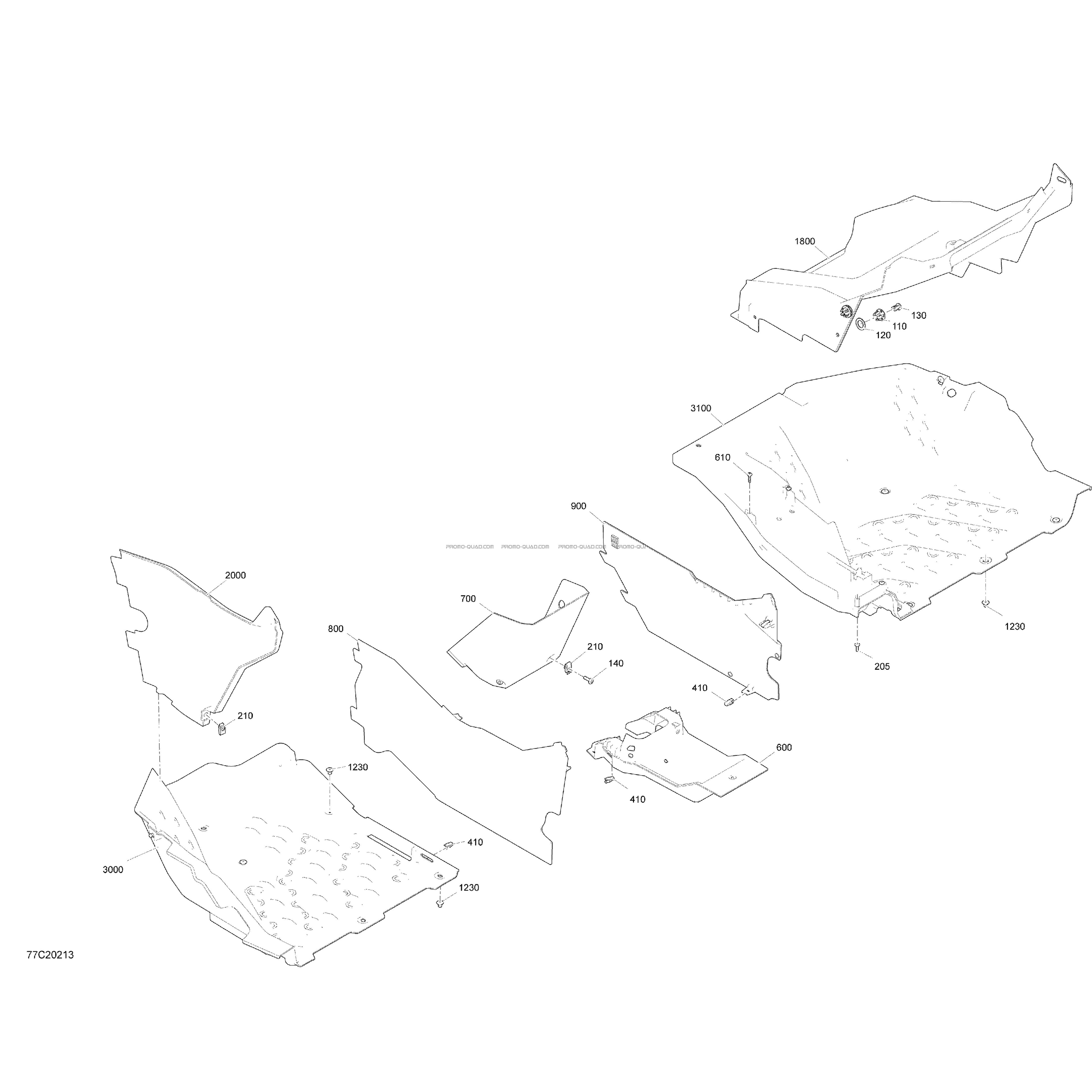 Habitacle - Plancher - STD - XMR - XRC - XDS - XRS  Can-am  2020 Toutes les cylindrées  Original parts OEMHabitacle - Plancher - STD - XMR - XRC - XDS - XRS  Can-am  2020 Toutes les cylindrées  Original parts OEM