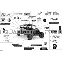 Carrosserie - Décalques pour Can-am Toutes les cylindrées 2021 Maverick MAX Turbo RR - XRS - CE