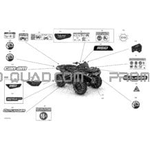 Carrosserie - Décalques pour Can-am Toutes les cylindrées 2021 Outlander 650 EFI - XT