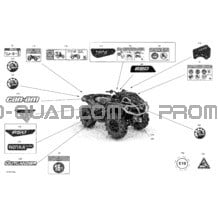 Carrosserie - Décalques pour Can-am Toutes les cylindrées 2021 Outlander 650 EFI - XMR - CE