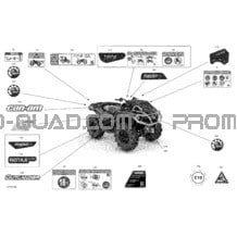 Carrosserie - Décalques pour Can-am Toutes les cylindrées 2021 Outlander 1000R EFI - XMR - CE