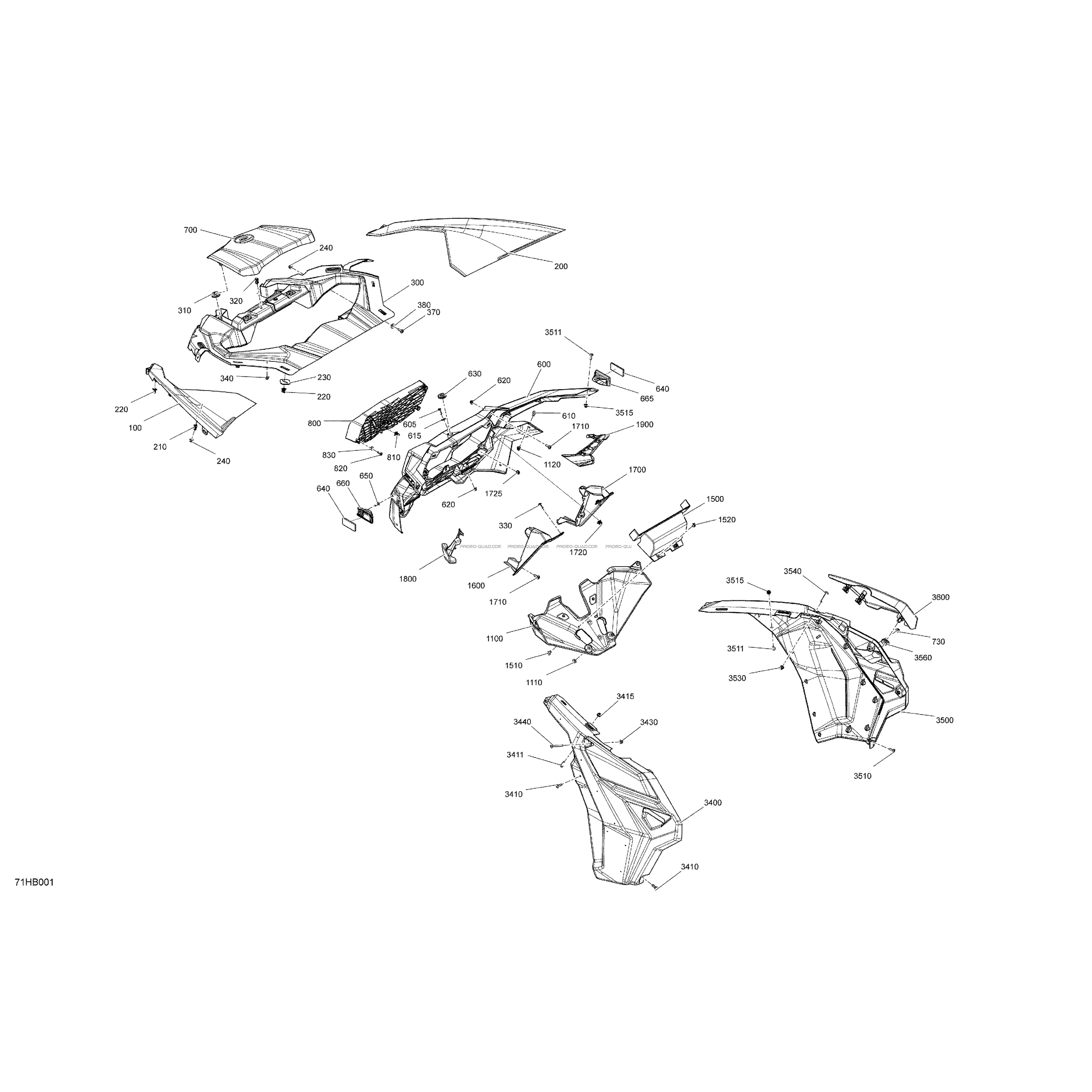 Carrosserie - Section Avant  Can-am  2022 Toutes les cylindrées  Original parts OEMCarrosserie - Section Avant  Can-am  2022 Toutes les cylindrées  Original parts OEM