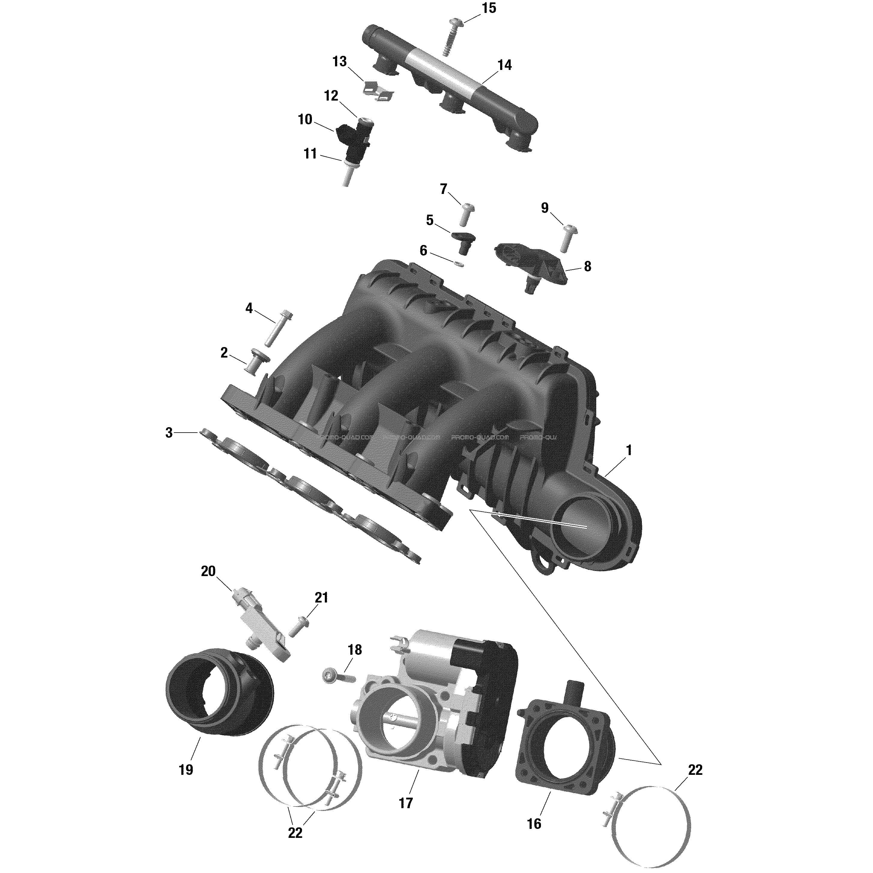ROTAX - Collecteur Admission Air Et Carter De Papillon - Turbo RR  Can-am  2022 Toutes les cylindrées  Original parts OEMROTAX - Collecteur Admission Air Et Carter De Papillon - Turbo RR  Can-am  2022 Toutes les cylindrées  Original parts OEM
