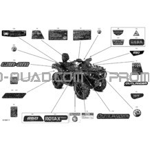 Carrosserie - Décalques pour Can-am Toutes les cylindrées 2022 Outlander MAX 850 EFI - XT