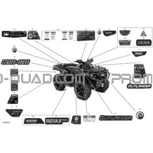 Carrosserie - Décalques pour Can-am Toutes les cylindrées 2022 Outlander 1000R EFI - XT