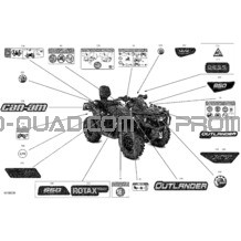 Carrosserie - Décalques pour Can-am Toutes les cylindrées 2022 Outlander MAX 850 EFI - XTP