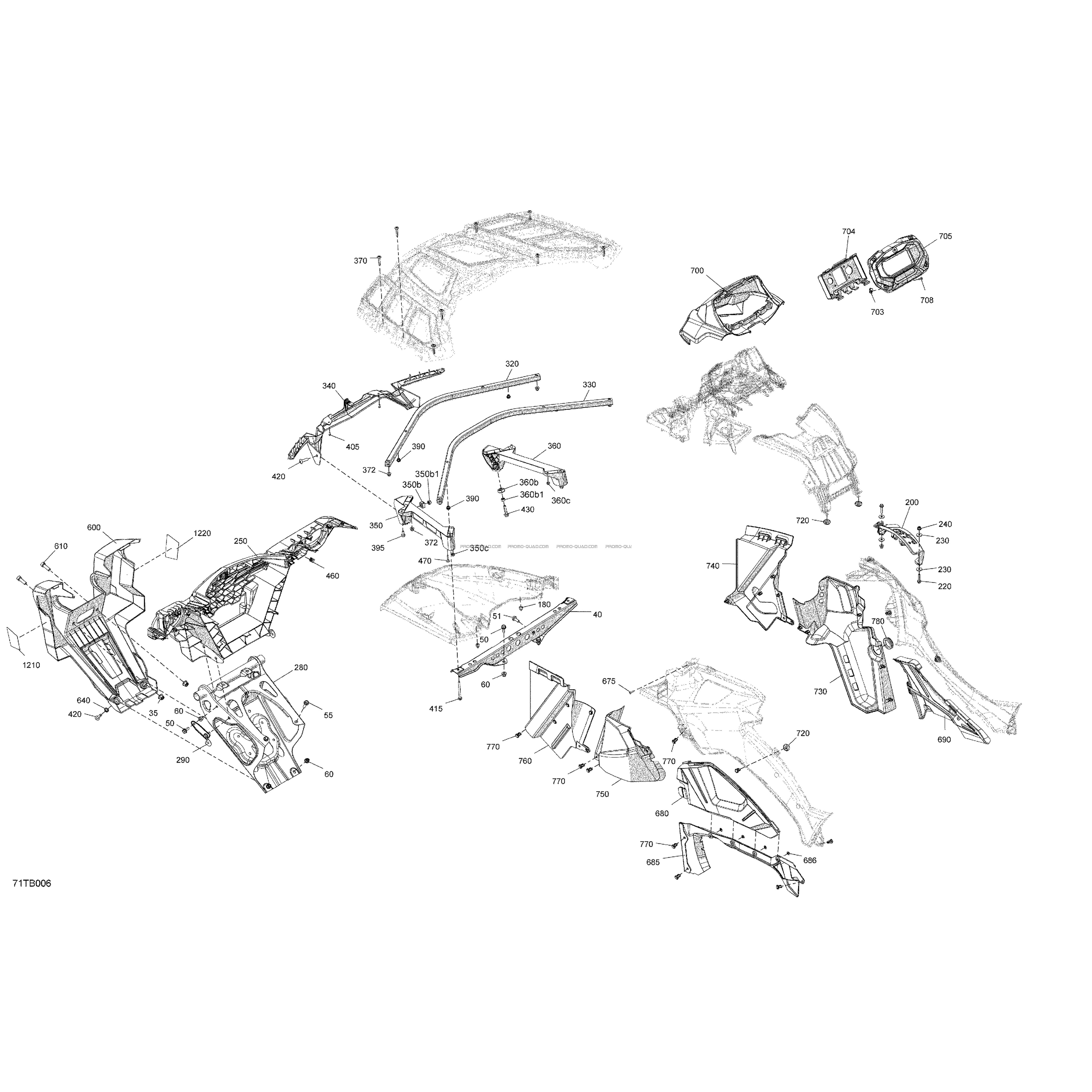 Carrosserie - Section Avant  Can-am  2022 Toutes les cylindrées  pièces OEMCarrosserie - Section Avant  Can-am  2022 Toutes les cylindrées  pièces OEM