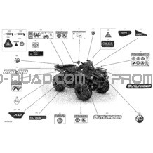 Carrosserie - Décalques pour Can-am Toutes les cylindrées 2022 Outlander T 450 EFI - XU - T Regulation