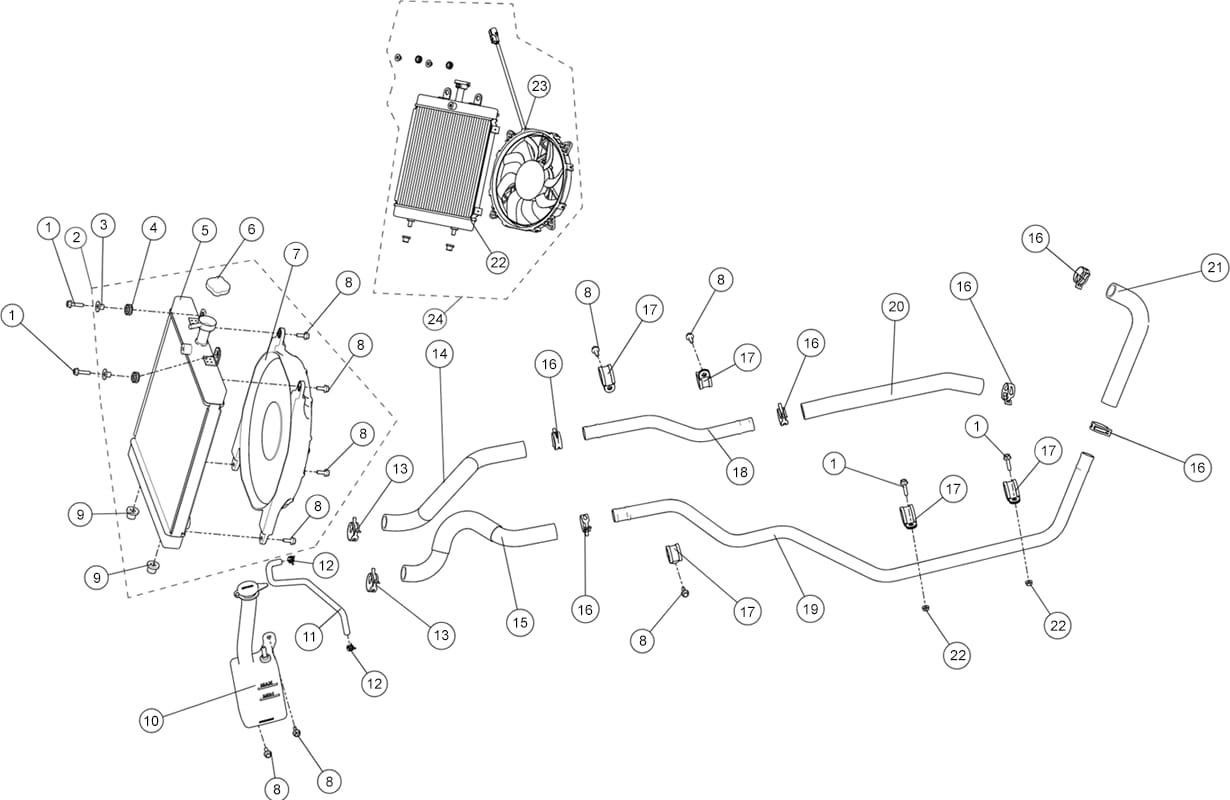 SYSTEME DE REFROIDISSEMENT  Segway  Toutes les années Toutes les cylindrées  pièces OEMSYSTEME DE REFROIDISSEMENT  Segway  Toutes les années Toutes les cylindrées  pièces OEM