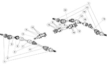 CARDANS (DETAILS   COURT   GSP) pour Segway Toutes les cylindrées Toutes les années SNARLER AT6S STD