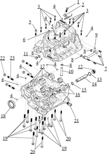 SOUS-ENS. CARTERS SUP. & INF. pour Segway Toutes les cylindrées Toutes les années VILLAIN SX10X