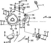 CACHE CARTER MOTEUR GAUCHE 2 pour Tgb Toutes les cylindrées Toutes les années BLADE 600 FLX