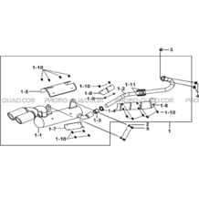 ENSEMBLE ECHAPPEMENT (NO SERIE  016602) pour Tgb all cylinders All years BLADE 425 IRS