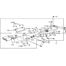 ENSEMBLE ECHAPPEMENT (015829  016601) pour Tgb Toutes les cylindrées Toutes les années BLADE 425 IRS