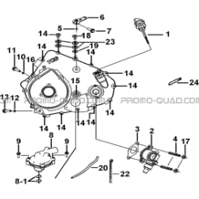 CACHE CARTER MOTEUR GAUCHE 2 pour Tgb all cylinders All years BLADE 470 SL