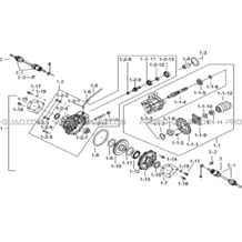 ENSEMBLE DIFFERENTIEL ARRIERE pour Tgb all cylinders All years BLADE 500 SL 4X4 2016