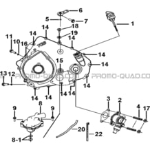 CACHE CARTER MOTEUR GAUCHE 2 pour Tgb Toutes les cylindrées Toutes les années BLADE 500 SL EFI