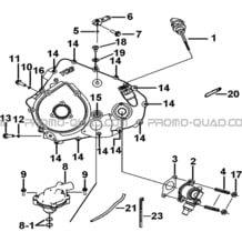 CACHE CARTER MOTEUR GAUCHE 2 pour Tgb Toutes les cylindrées Toutes les années BLADE 550 LT EPS