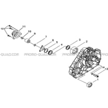 CACHE CARTER MOTEUR GAUCHE 1 pour Tgb Toutes les cylindrées Toutes les années BLADE 550LT-FI 4X4 NEW