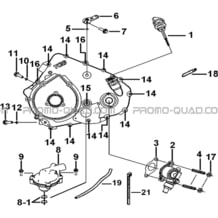 CACHE CARTER MOTEUR GAUCHE 2 pour Tgb all cylinders All years BLADE 550LT-FI 4X4 NEW