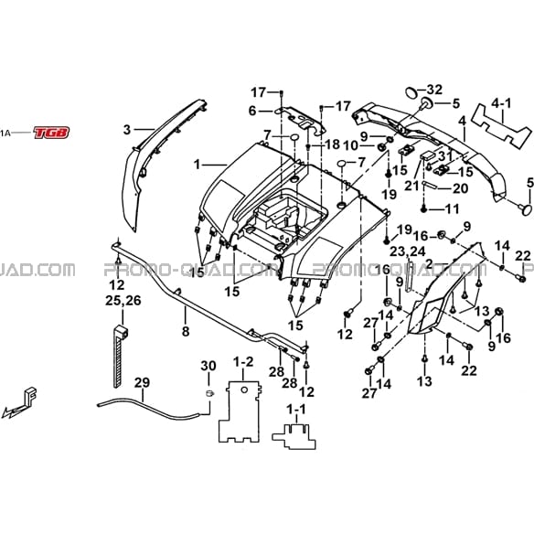 CARROSSERIE ARRIERE (MODELE AVEC FACE AVANT A LED)  Tgb  Toutes les années Toutes les cylindrées  pièces OEMCARROSSERIE ARRIERE (MODELE AVEC FACE AVANT A LED)  Tgb  Toutes les années Toutes les cylindrées  pièces OEM
