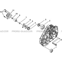 CACHE CARTER MOTEUR GAUCHE 1 pour Tgb Toutes les cylindrées Toutes les années FARM 550 EPS