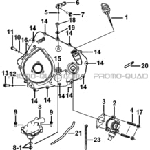 CACHE CARTER MOTEUR GAUCHE 2 pour Tgb all cylinders All years FARM 550 EPS