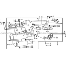 ENSEMBLE ECHAPPEMENT (HORIZONTAL) pour Tgb Toutes les cylindrées Toutes les années TARGET 400 425 4X4