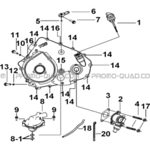 CACHE CARTER MOTEUR GAUCHE 2 pour Tgb all cylinders All years TARGET 500IRS-F 550IRS GUNNER 550IRS